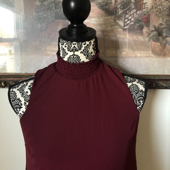 ❌SOLD❌🎀 Pink Rose Maroon Dress🎀 - Picture 3 of 7